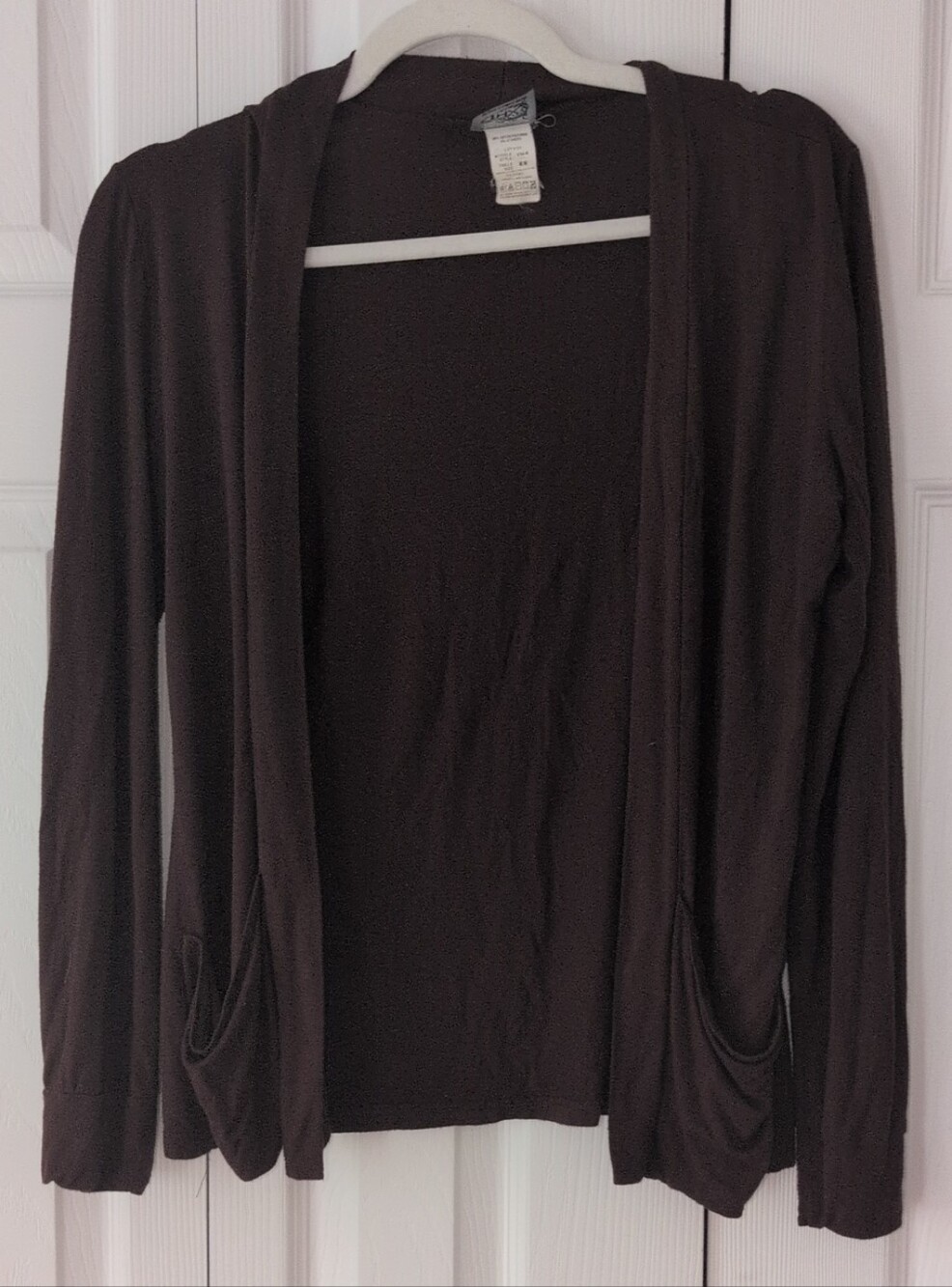 Lightweight Chocolate Open-Front Cardigan